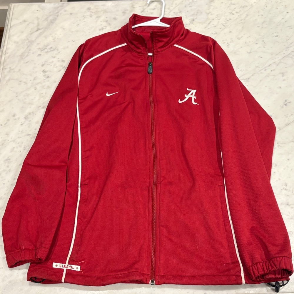 Nike Alabama Team Issue, Warm Up Jacket, Size Large, Full Zip, pockets